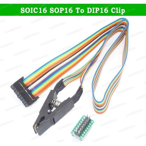 SOIC16 SOP16 To DIP16 FLASH Chip IC Test Clips BIOS Programmer SOP16 to DIP16 Socket Adapter Converter