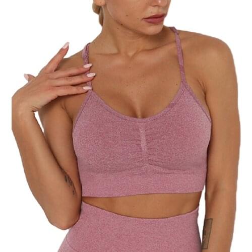 High Support Sports Bra Tops Women Gym Brassiere Sport Fitness Seamless Push Up Sport Bra Padded Sports Top Active Wear Tank