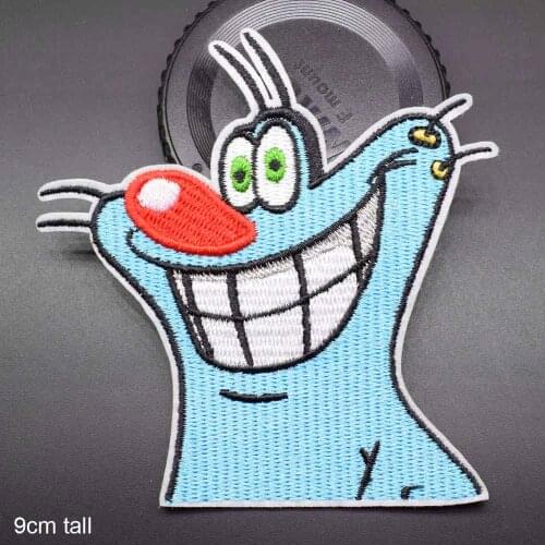 Lovely Cartoon Blue Cat Iron On Patch Embroidered Clothes France Oggy Patch For Clothing Woman Clothes Stickers Garment