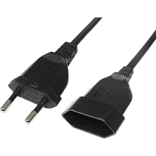 European 2Prong Male to Female Power Extension Cable Cord VDE Certificated Copper Cable for PC Computer PDU
