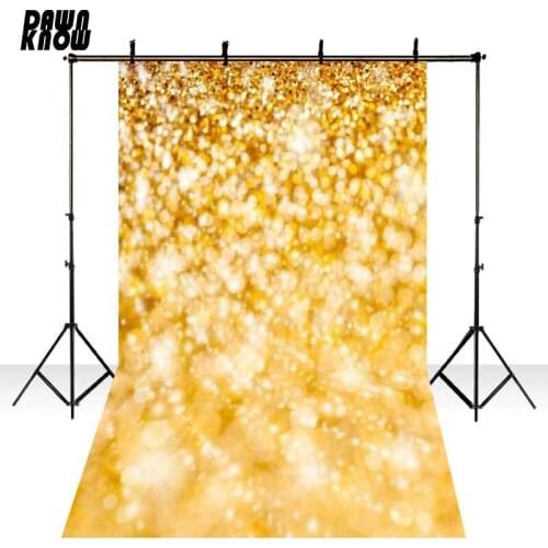 DAWNKNOW Bokeh Sparkle Vinyl Photography Background Newborn Gold Shimmer Polyester Backdrops For Wedding Photo Studio ST333