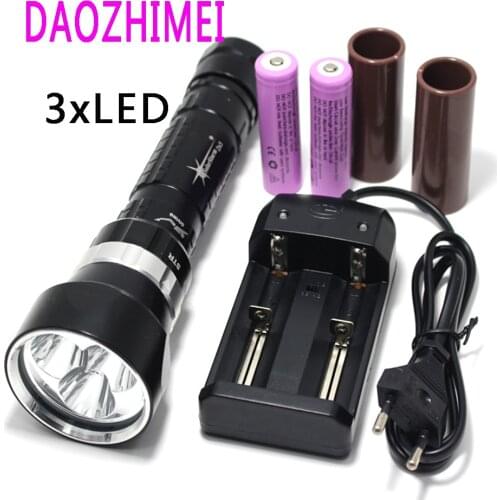 Waterproof Underwater Diving diver XM-L2 T6 led Flashlight Lamp white light 18650 26650 rechargeable battery Torch
