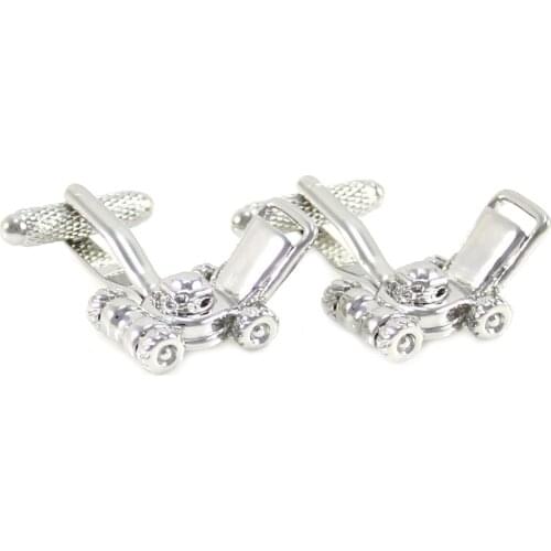 Silver Tone Garden Lawn Mower Cufflinks Fathers Day Birthday Gifts Cuff Links
