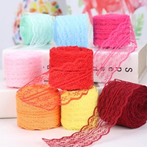 10Meters/Roll 43mm Lace Ribbon Handmade Material DIY Apparel Sewing & Fabric Blue Purple Green Pink Red White Lace Trimming