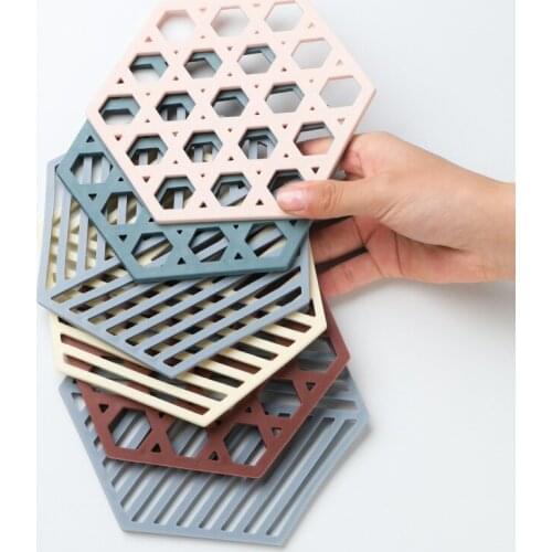10pcs Tableware Insulation Mat Coaster Cup Hexagon Mats Pad Heat-insulated Bowl Placemat Home Decor Desktop