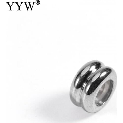 10PCs/Bag Stainless Steel Spacer Beads For DIY Jewelry Making 9x6mm Hole:Approx 3mm Jewelry Findings & Components