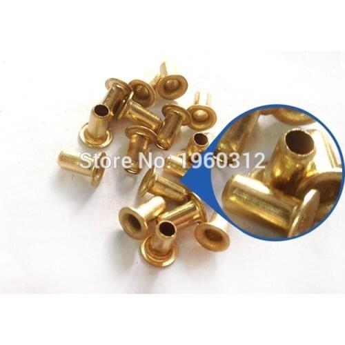 100pc 500Pcs M0.9 M1.3 M1.5 M1.7 M2 M2.5 M3 M4 GB876 Tubular Rivets Brass Hollow Rivet Nuts Double-sided Not Copper PCB Nails