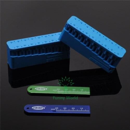 2Pcs Dental Ruler And 2Pcs Autoclave Disinfection Box/Case For Endodontic Reamers