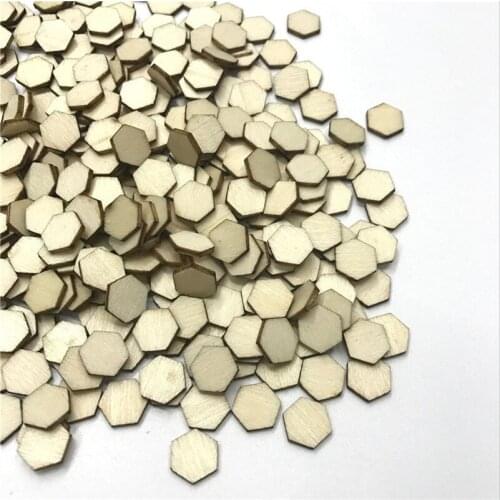 500PCS Wooden Hexagon Blank Slices Unfinished Wooden Discs Hanging Embellishments Art Crafts for DIY Crafting Wedding Christmas