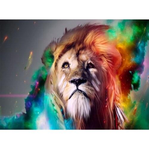 5D DIY Diamond Painting Animal Lion Head Cross Stitch Diamond Mosaic Diamond Embroidery Painting Home Decor Craft Art