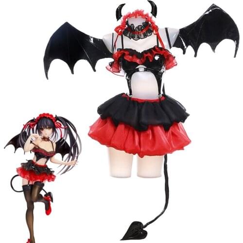 Anime DATE A LIVE Tokisaki Kurumi Little Devil Dress Outfit Party Uniform Cosplay Costume Halloween Women Free Shipping 2021 New