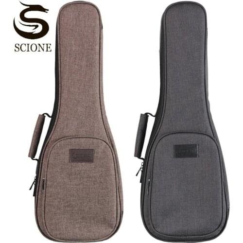 21 23 24 26 Inch Guitar Case Double Strap Padded Ukulele Bags Coffee Gray Nylon Ukulele Storage Guitar Carry Backpack XA130M