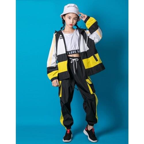 KIDS Hip Hop Dance Costume Handsome Jacket Children Stage Clothes Performance Suit Girl&Boy Street Dancewear Hip Hop Pant BL3324