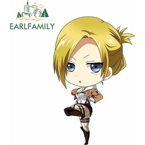 EARLFAMILY 13cm x 8.5cm for Attack on Titan Annie Waifu Decal Laptop Motorcycle VNA Car Stickers Refrigerator Cartoon Decoration