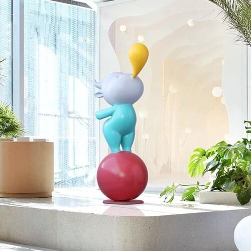 Home Decor FRP Figurines Interior Cartoon Cattle Sculpture Ornaments ModernLuxury Creative Landing Home Living Room Decoration