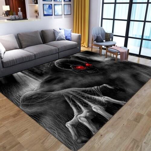 Horror Skulls Series Pattern Carpets for Living Room Bedroom Carpet Soft Flannel Halloween Party Decor Area Rugs Parlor Sofa Mat