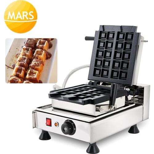 Hot Snack Crispy Waffle Buns Vertical Waffle Maker to Make Waffle Cubes Waffo Bites Square Rotating Waffle Machine Iron Plates