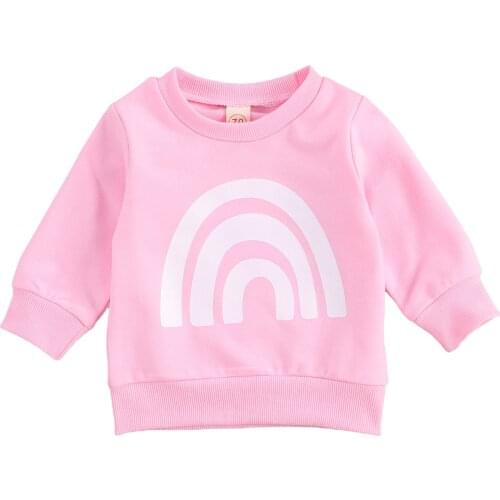 6M-3Yerars Baby Girl Cotton Cartoon Rainbow Long Sleeve Lace T-shirt Top Sweatershirt Clothes