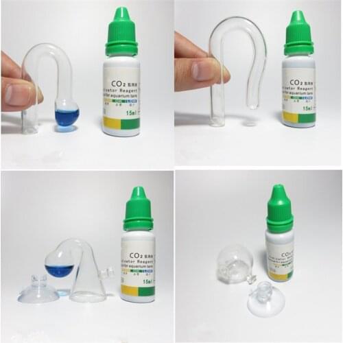 Aquarium CO2 Indicator Drop Checker Solution Long Term Monitor Test Fish Tank Glass Aquatic co2 Tester Plant Diffuser Cylinder