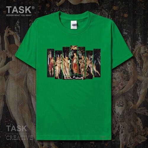 Personality fashion oil painting mens t-shirt Primavera retro funny print Short sleeve clothes cotton summer casual Streetwear