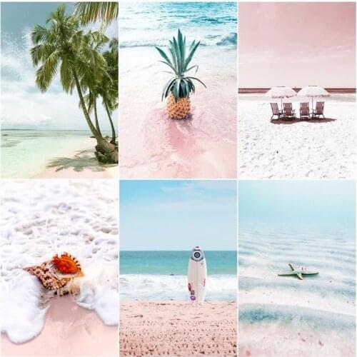 GATYZTORY Paint By Number Sea Coconut Palm Sand Scenery Drawing On Canvas HandPainted Painting Art Gift DIY Pictures By Number H