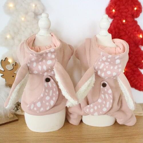 Pet cat clothes Teddy dog clothing spring autumn fox cartoon solid two four-legged pants Jumpsuits Rompers cotton pajamas