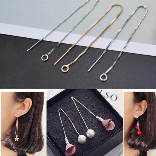 Brass 3 5/8" Thread Earrings Threader Ear wires Earring Findings Chain Earrings Ear Chain Wire Thread 6pcs