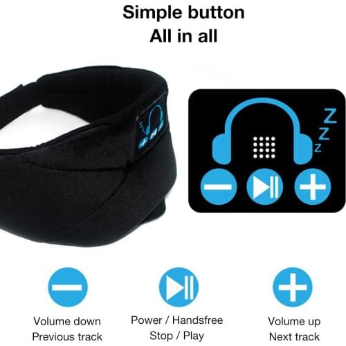Bluetooth 5.0 Music Eye Mask Help Sleep Shades Eye Relief Fatigue Eyepatch/Sleeping/Music Built-in Speakers Microphone Handsfree