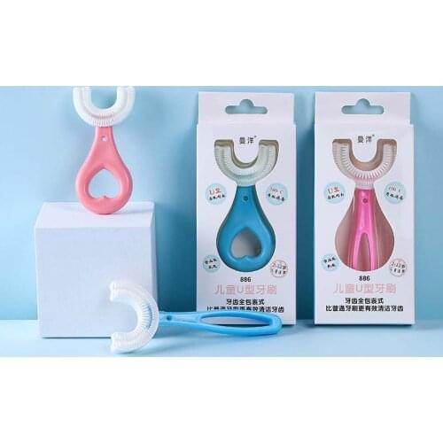 New Childrens Infant Toothbrush U Silicon Toothbrush Kids Tooth Care Mouth-Cleaning Manual Cartoon Pattern Hand-Held Version