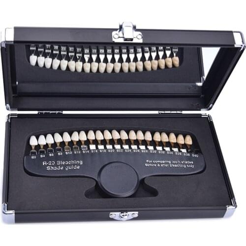 NEW 20 Colors luxary packing dental whitening 3D shade guide color comparator with Mirror Teeth Whitening Accelerator