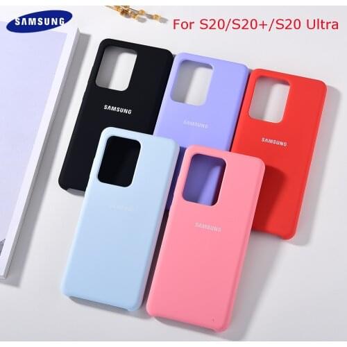 Original Samsung M31S A21S S20FE A01Core Liquid Silicone Cace Soft-touch Back Cover For Galaxy S20 Note 20 Ultra Shell Housing