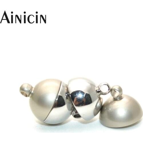 High Quality Half Shine Half Matte Strong Magnetic 10mm Magnet Clasp Fashion DIY Jewelry Making Findings 12pcs/lot