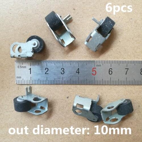 6pcs 10mm with iron frame belt pulley rubber audio pressure recorder cassette deck pinch roller for tape recorder Stereo player