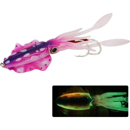 Fishing Lure Double Hook Squid Bait Glow-in-the-dark Baits 15cm60g Simulated False Bait Deep Sea Soft Bait Sea Tackle Accessory