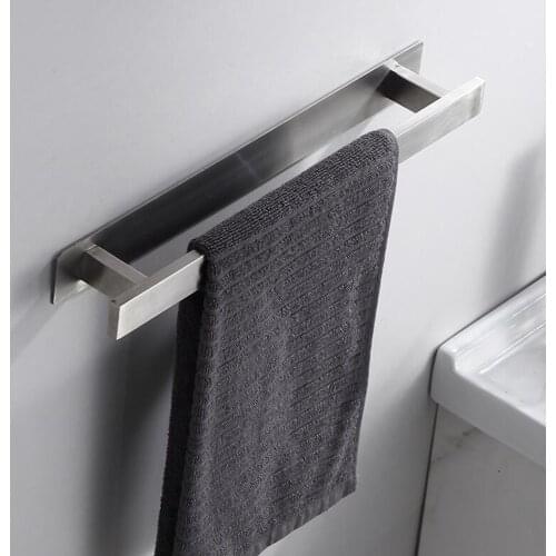 Self-Adhesive Towel Rail Rack Holder Shelf No Drilling for Bathroom Kitchen