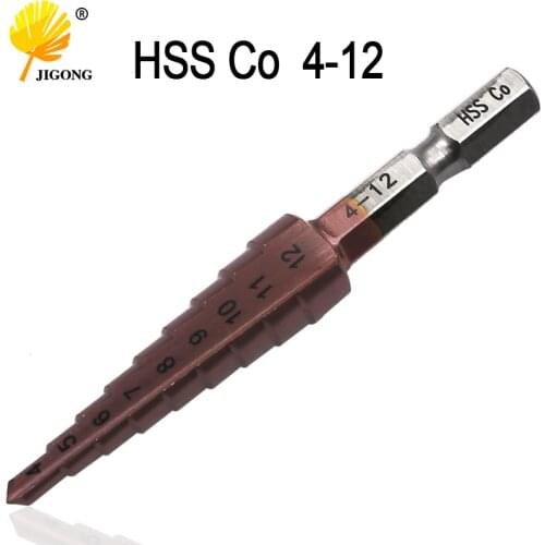 4-12mm HSS Co M35 Pagoda Cobalt Coated Step Drill Woodworking Wood Metal Power Drill Bit