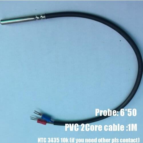 Free ship 50pc NTC thermistor 10k B3435 ntc probe 6*50MM 10k sensor 1% 1M ntc 10k 3435 ntc waterproof sensor