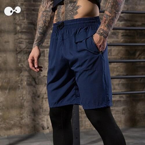 Workout Bodybuilding Gym Mens Running Shorts Quick Dry Zipper Pocket Shorts Sport Jogging Tennis Training Shorts Fitness Clothes