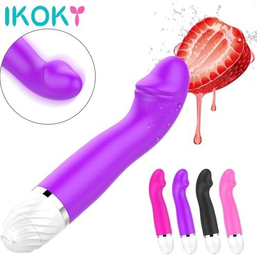 IKOKY Dildo Vibrator Sex Toys for Women G-spot Stimulate Female Vagina Clitoris Massager Strong Vibration AV Stick Silicone