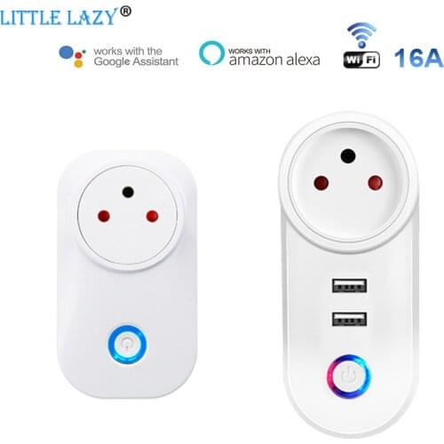 Wifi Smart Israel ISR Socket Wi-Fi Mobile Plug with USB Charging Tuya APP Remote Control Work For Alexa Google Assistant 16A