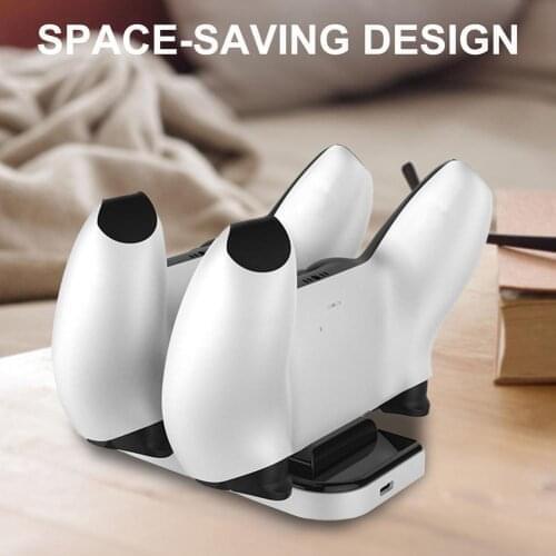 Gamepad Charging 5V/ 2A Safe Dock Dual Handle Charger for Two PS5 Controll with Charging Cable Gamepad Charging Safe Dock 2021