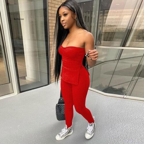 Women Neon Color Ribbed Stretchy Two Piece Outfits Off Shoulder Side Split Tops and Fitness Legging Summer Co-Ord Tracksuit
