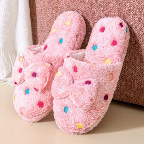 FZNYL Women Winter Home Cutton Shoes Cute Short Plush Soft Fur Warm Indoor Bedroom Shoes Non-Slip Floor Kawaii Slides