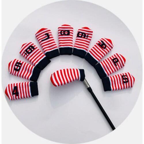 10 Pieces Golf Irons Head Cover Durable Club Iron Putter Headcover Bag Soft Sock