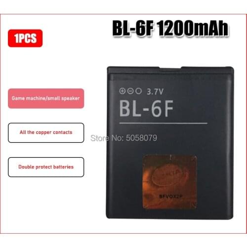 3.7V 1200mAh BL-6F Phone Replacement Li-ion Battery for Nokia N78 N79 N95 6788 6788I BL6F batteries