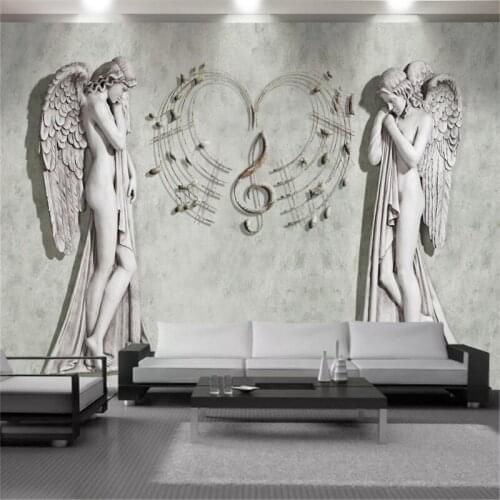 American Vintage Wallpaper European Angel Couple Living Room Bedroom Wall Decoration Wallpaper Mural