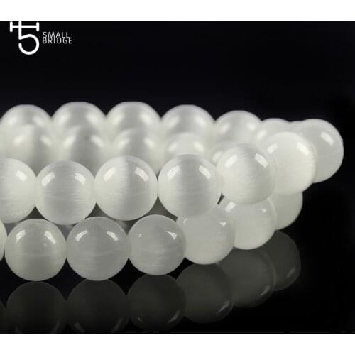 6 8 10mm Natural cat eye Stone Beads for jewelry making diy accessories smooth moon stone loose round beads wholesale S403