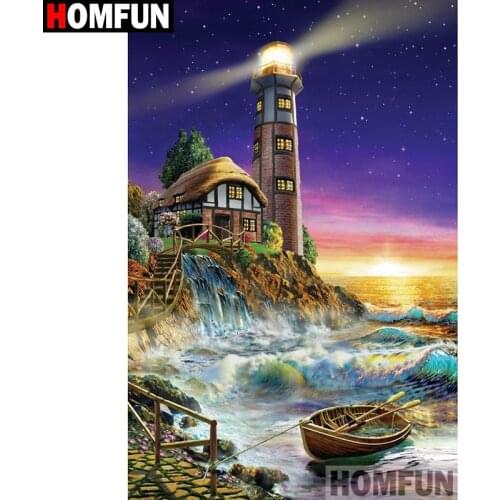 HOMFUN Full Square/Round Drill 5D DIY Diamond Painting "House landscape" Embroidery Cross Stitch 3D Home Decor Gift A12622