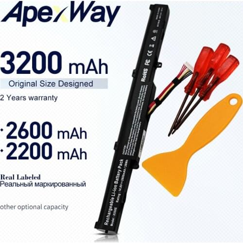 Apexway 4 Cells Laptop Battery for ASUS X450 X450E X450J X450JF X751M X751MA X751L X750JA A450J A450JF A450E A41-X550E