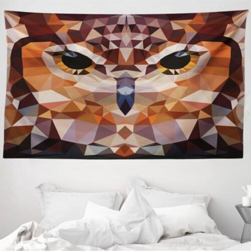 Animal Pattern Mikrofiber Large Wall Tapestry Kübist Owl Patterned Fabric Decorative Wall hanging 230cm x 140cm